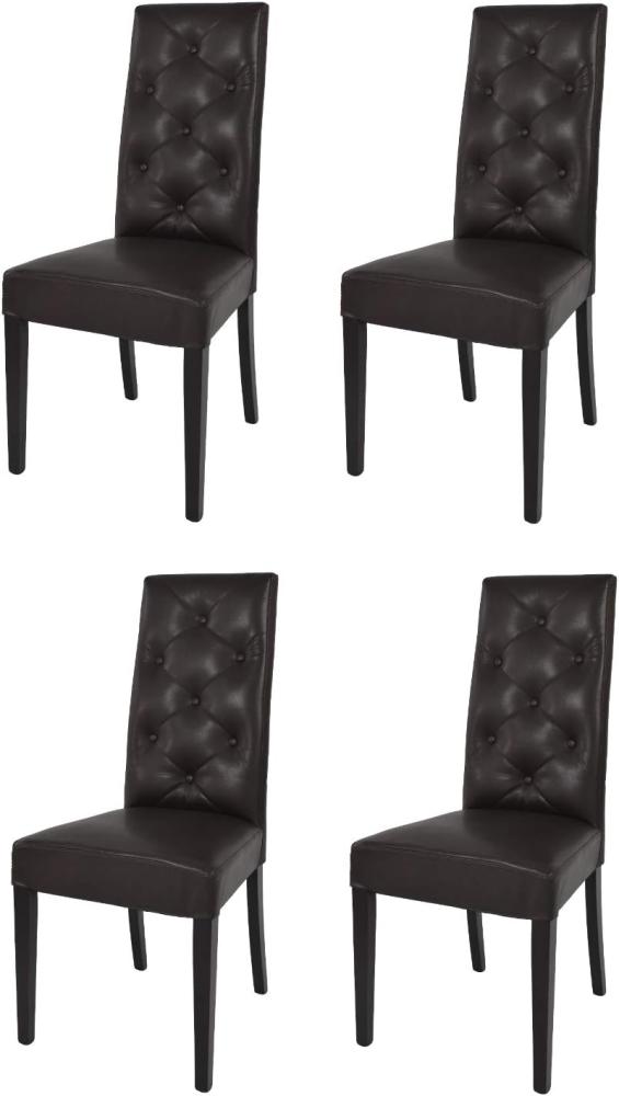Tommychairs - 4er Set Moderne Stühle Chantal für Küche und Esszimmer, robuste Struktur aus lackiertem Buchenholz Farbe Wengeholz, gepolstert und mit Kunstleder in der Farbe Braun bezogen Bild 1