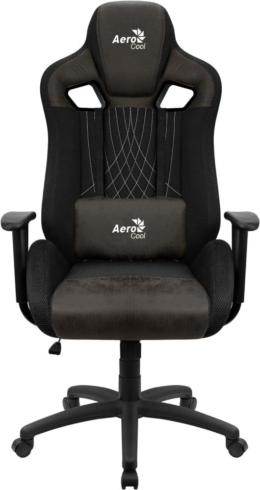 Aerocool EARL, Gaming-Stuhl, AeroSuede atmungsaktiv, verstellbare Rückenlehne, schwarz Bild 1