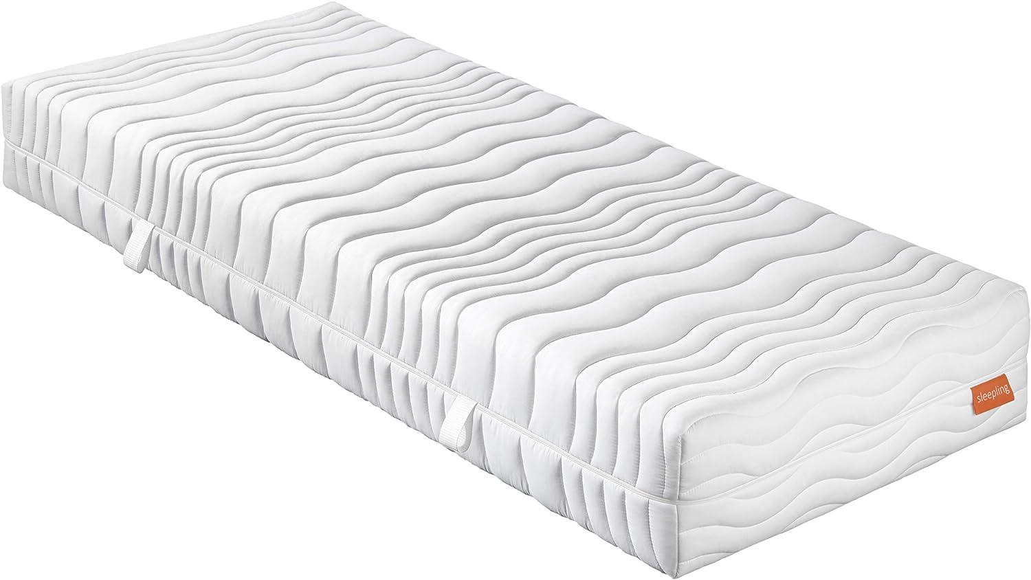 sleepling 190155 Visco Matratze Innovation 400 | 8 cm viscoelastische Memory Foam Auflage | Wendegriffe | Härtegrad 2. 5 bis 100 kg | Made in EU | Ökotex | waschbar 60 Grad | 80 x 200 cm, weiß Bild 1