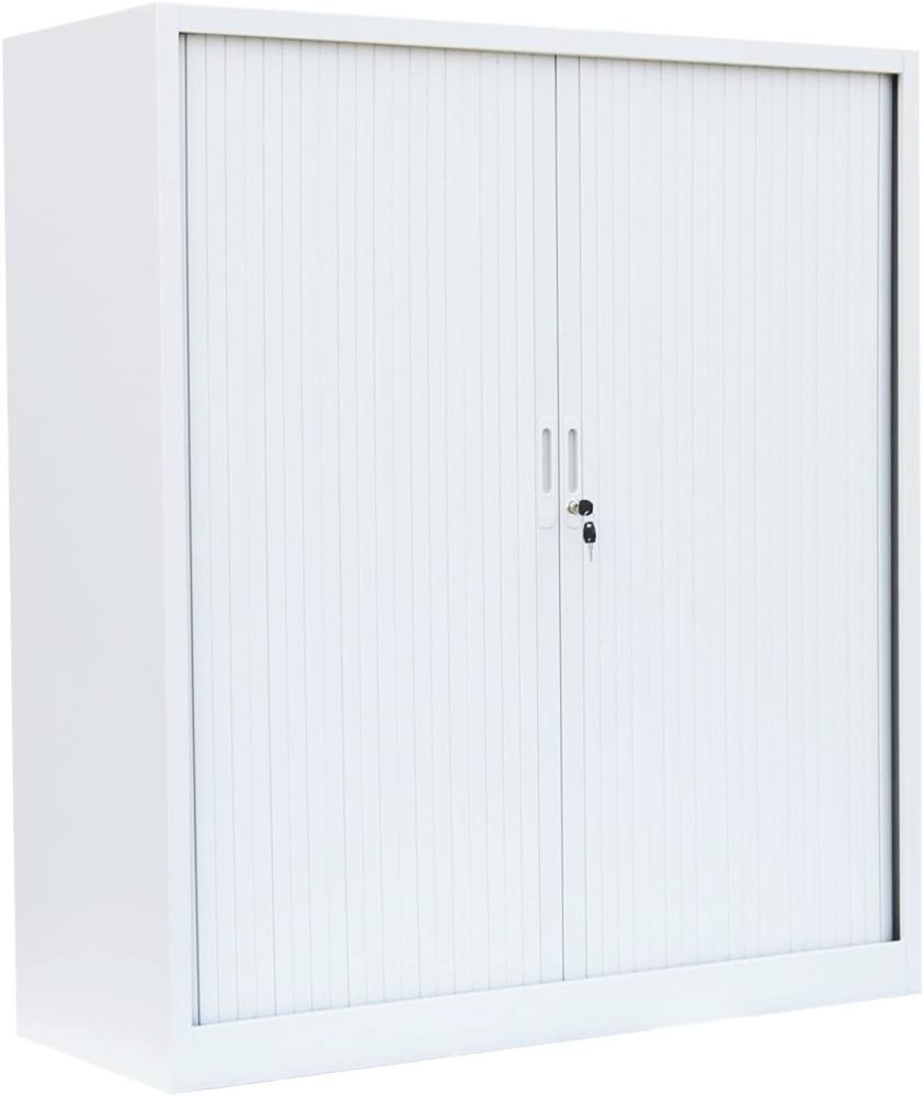 Querrollladenschrank Sideboard 120cm breit Stahl Büro Aktenschrank Rolladenschrank weiß (HxBxT) 1350 x 1200 x 460 mm / 555147 Bild 1
