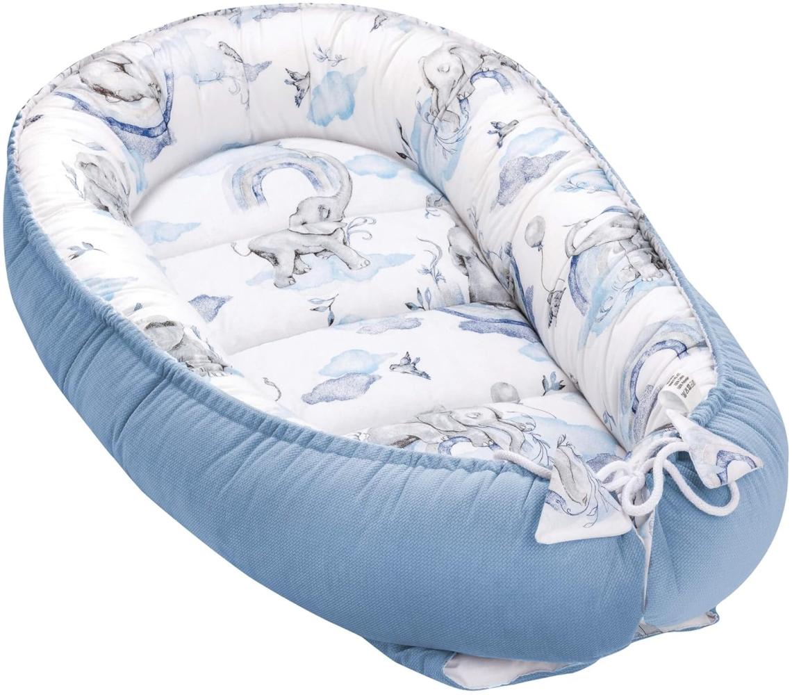 Pepi - Baby-Nest - Nestchen Baby - Baby-Nestchen für Neugeborene - Kuschelnest mit antiallergischer Füllung - Kokon aus Velvet und Baumwolle Bild 1