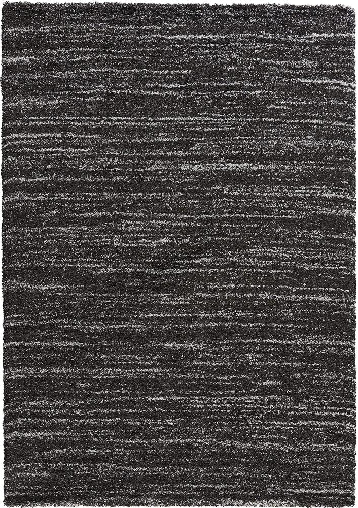 Hochflor Teppich Delight schwarz grau meliert - 160x230x3cm Bild 1