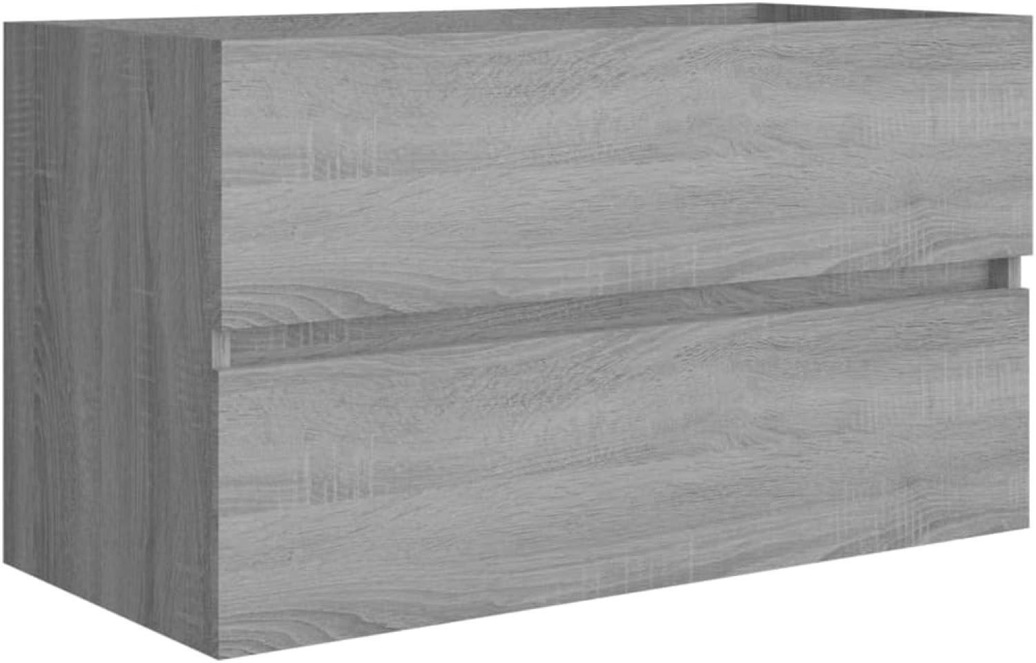 Waschbeckenschrank Grau Sonoma 80x38,5x45 cm Holzwerkstoff Bild 1