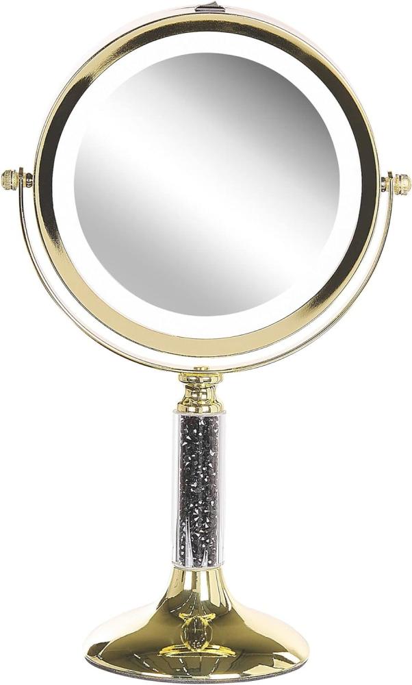 Kosmetikspiegel gold mit LED-Beleuchtung ø 18 cm BAIXAS Bild 1