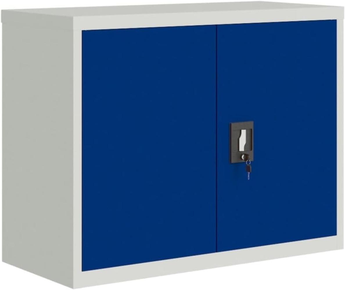 Aktenschrank Hellgrau und Blau 90x40x70 cm Stahl 339726 Bild 1