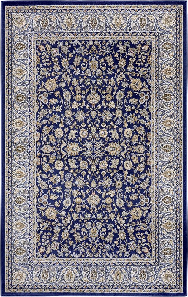 Orientalischer Kurzflor Teppich Aljars Blau Creme Mehrfarbig - 120x170x1cm Bild 1