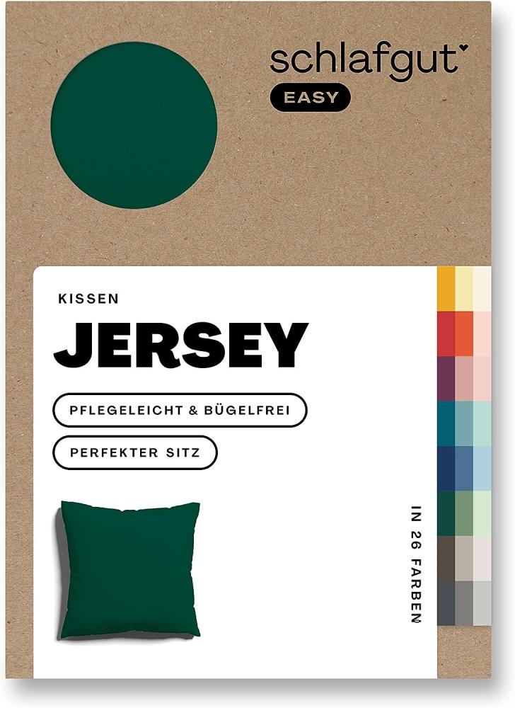 Schlafgut Kissenbezug EASY Jersey | Kissenbezug einzeln 80x80 cm | green-deep Bild 1