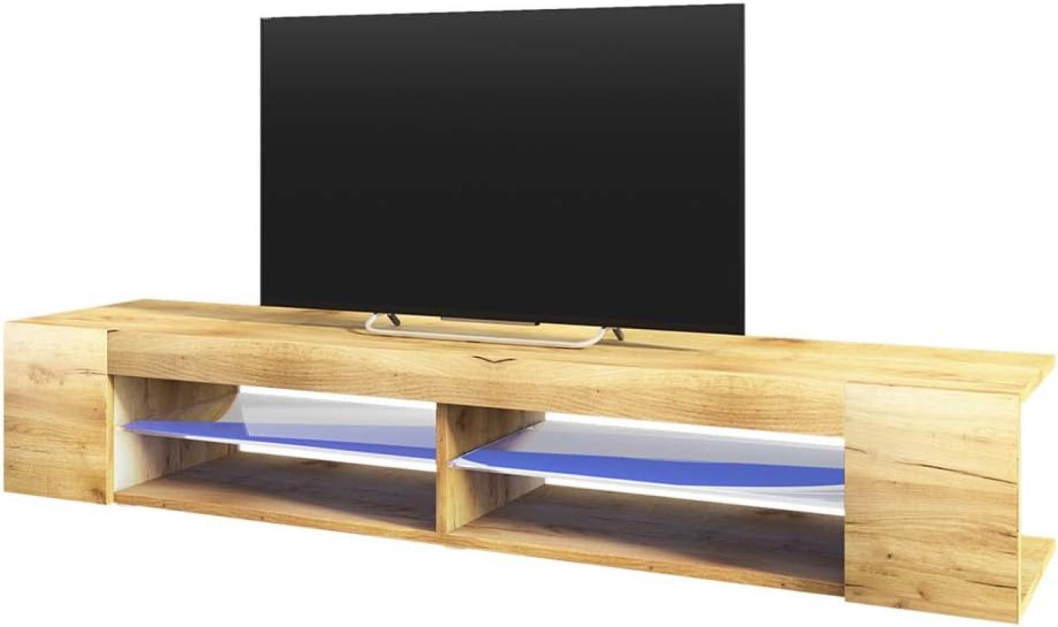 Selsey Mitchell – TV-Lowboard Wotan Eiche Matt 180 cm breit mit LED Bild 1