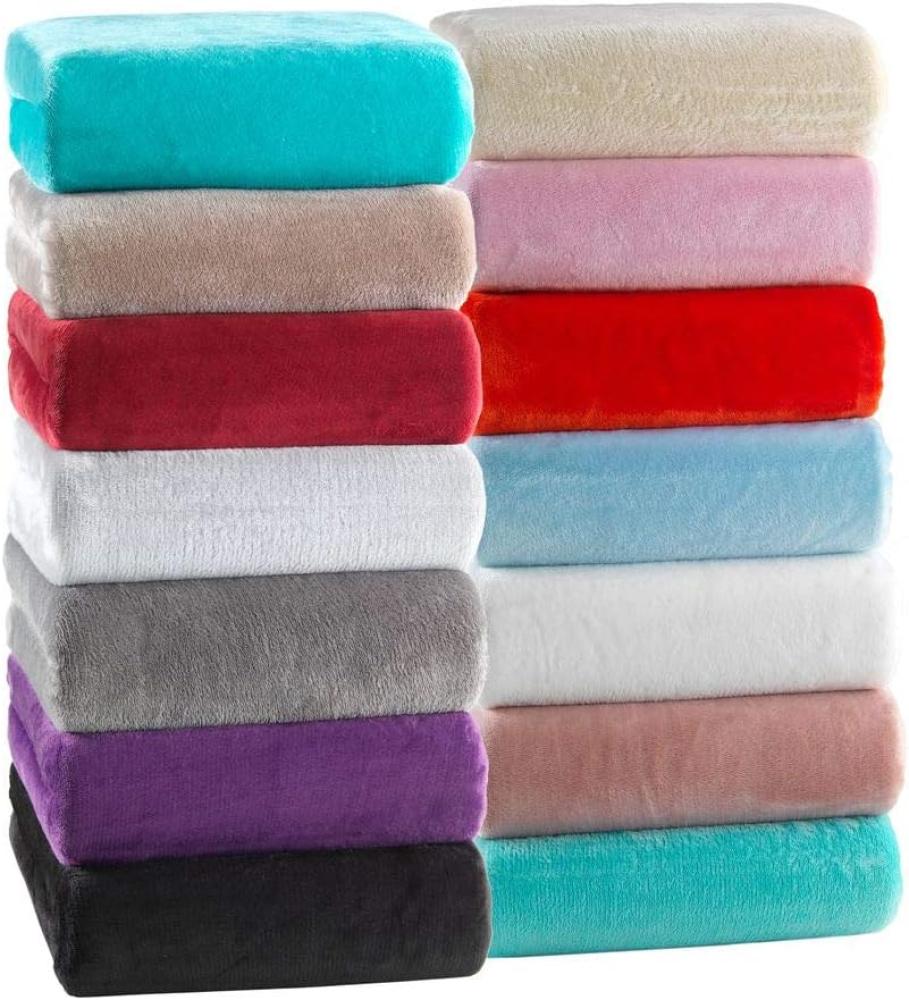 MALIKA® Premium warme Spannbettlaken Cashmere-Touch Bettlaken Jersey Fleece Spannbetttuch Laken, Farbe:Bordeux, Größe:180-200 x 200 cm Bild 1