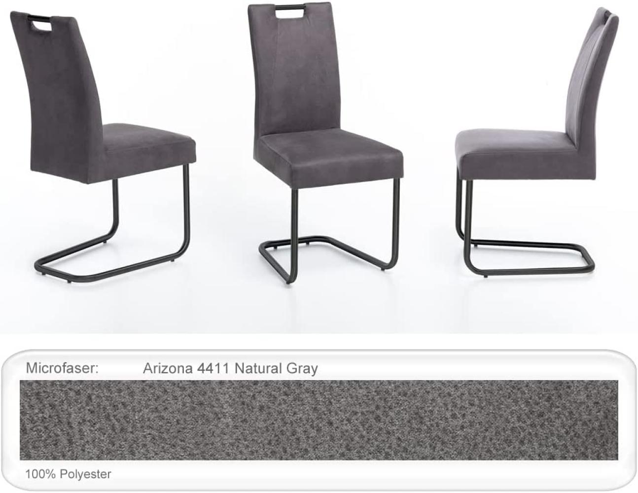 4x Schwingstuhl Kato Griff Gestell schwarz Esszimmerstuhl Küchenstuhl Arizona 4411 Natural Gray Bild 1