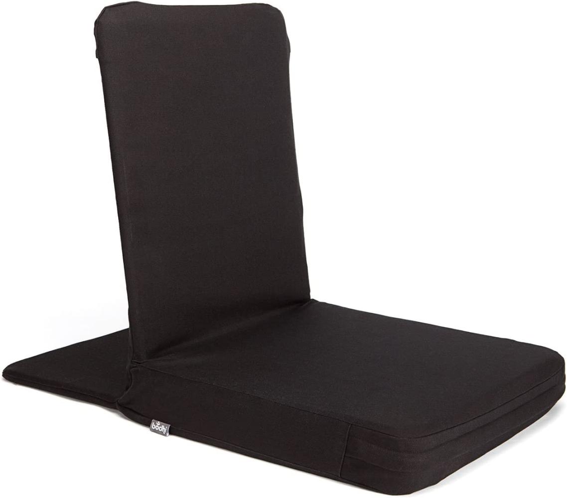 Bodhi Mandir Bodenstuhl XL | Meditationsstuhl mit dickem Sitzkissen | Komfortabler Bodensessel mit gepolsterter Rückenlehne | Waschbarer Bezug | Ideal für Freizeit, Yoga & Meditation (black) Bild 1