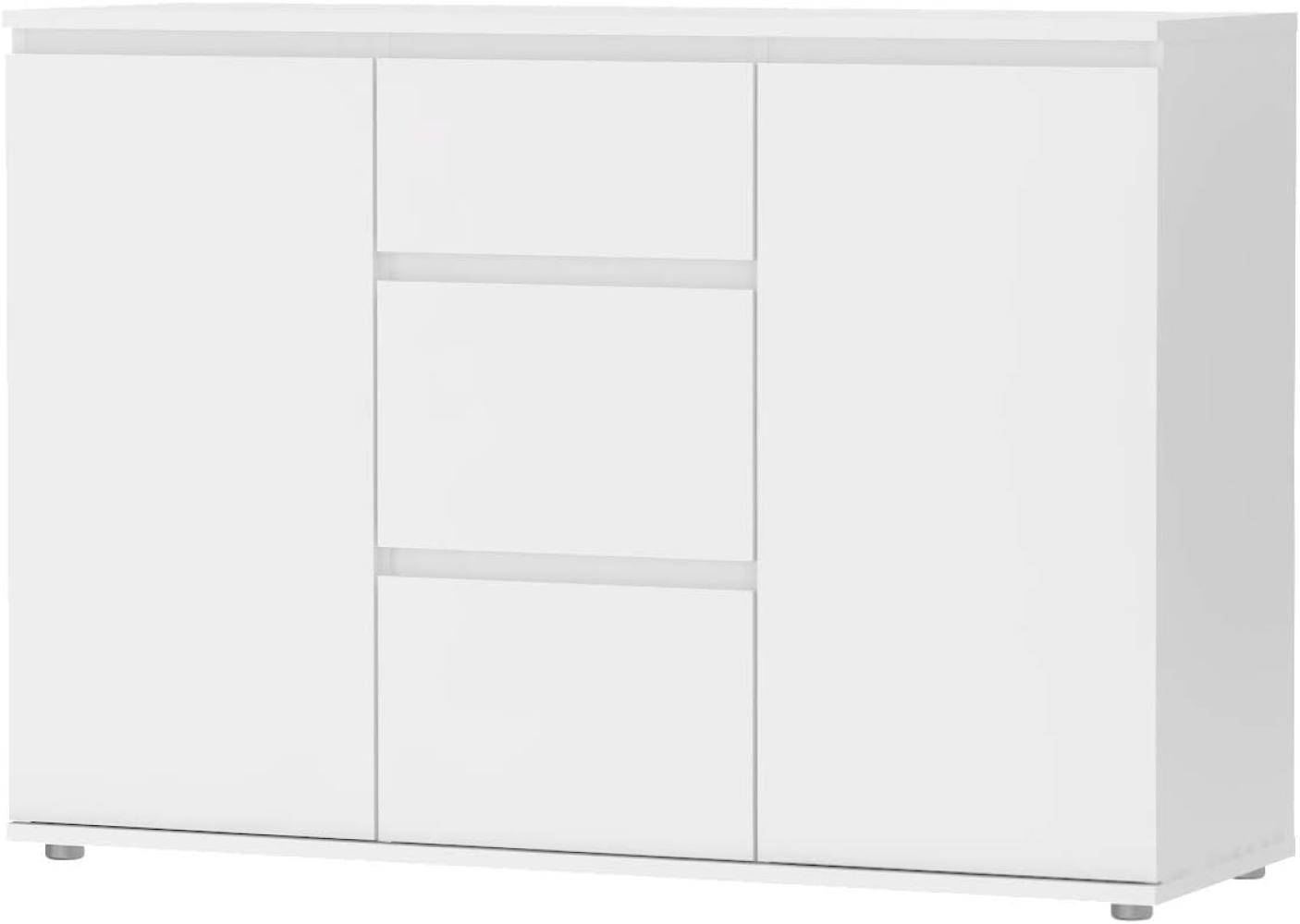 Sideboard mit Türen und Schubladen, weiße Farbe, 119,45 x 83,7 x 40 cm Bild 1
