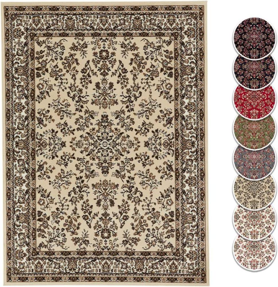 Kurzflor Orient Teppich Zabul - 80x150x0,8cm - Elfenbein Bild 1