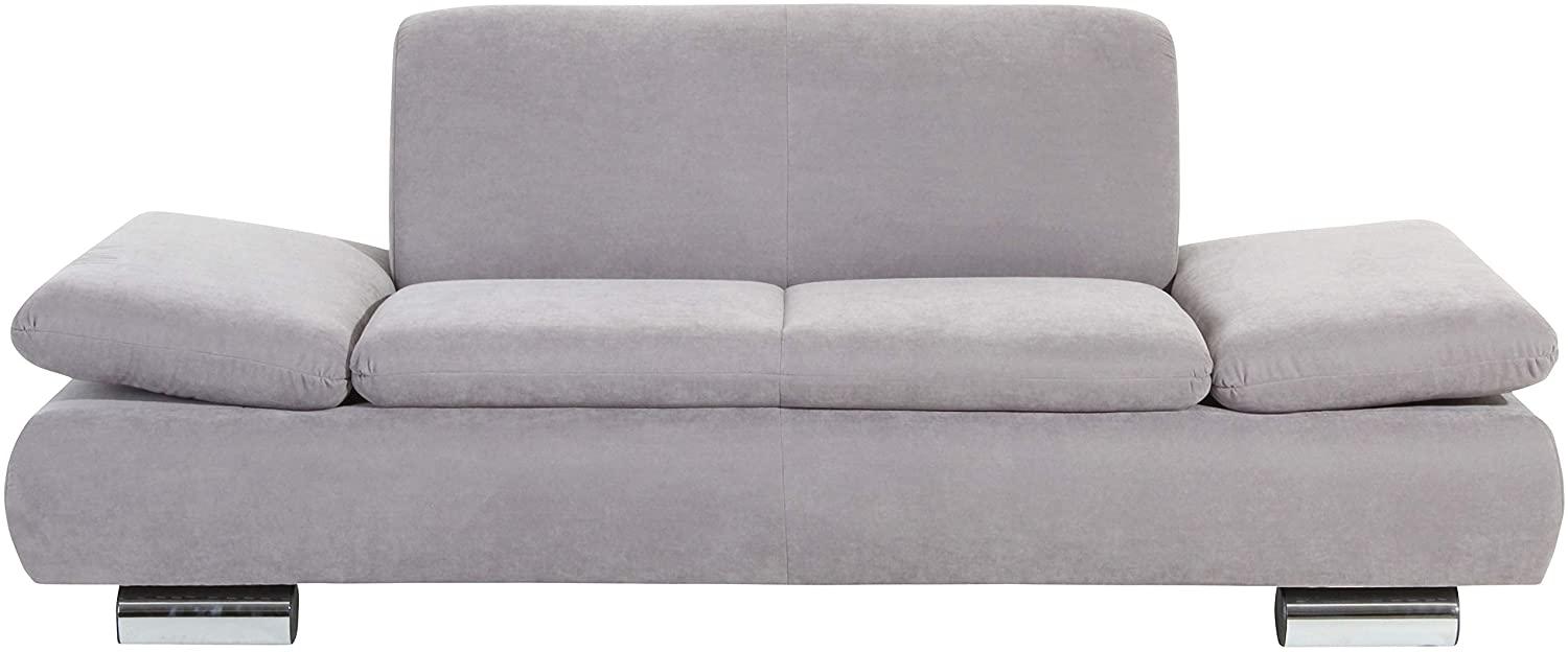 Terrence Sofa 2-Sitzer Veloursstoff Silber Metallfüße verchromt Bild 1
