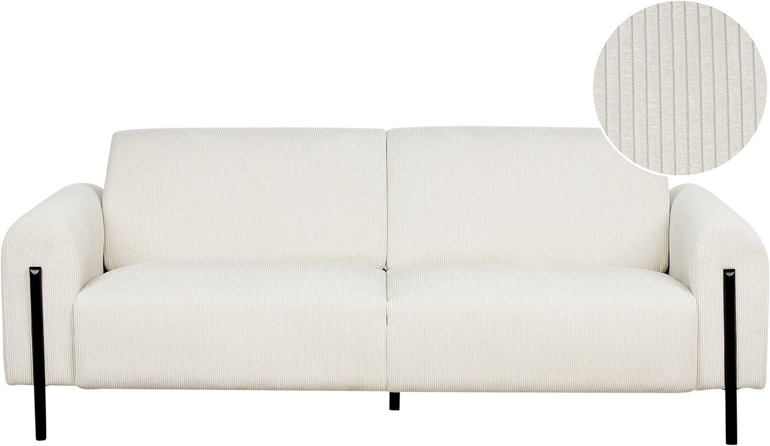 3-Sitzer Sofa Cord cremeweiß ASKIM Bild 1