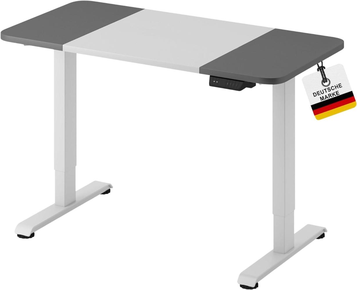 ALBATROS Höhenverstellbarer Schreibtisch LIFT 4P12, 120 x 60cm 120cm x 60xm, Weiss/Grau Bild 1