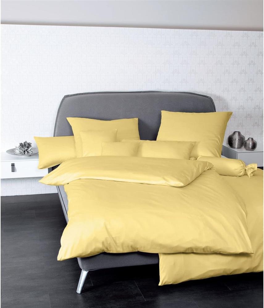 Janine Mako Satin Bettwäsche 2 teilig Bettbezug 155 x 200 cm Kopfkissenbezug 80 x 80 cm Colors 31001-23 gelb Bild 1