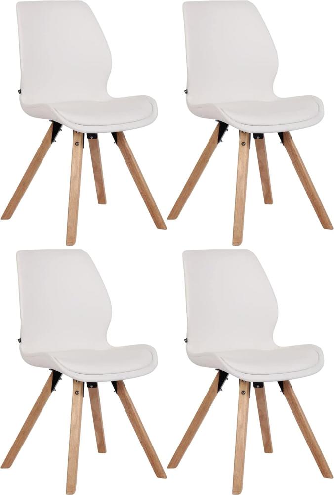 4er Set Stuhl Luna Kunstleder (Farbe: weiß) Bild 1