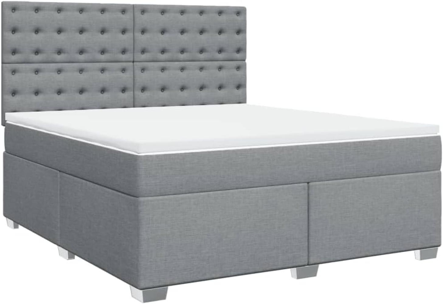 Boxspringbett mit Matratze Hellgrau 180x200 cm Stoff 3292881 Bild 1