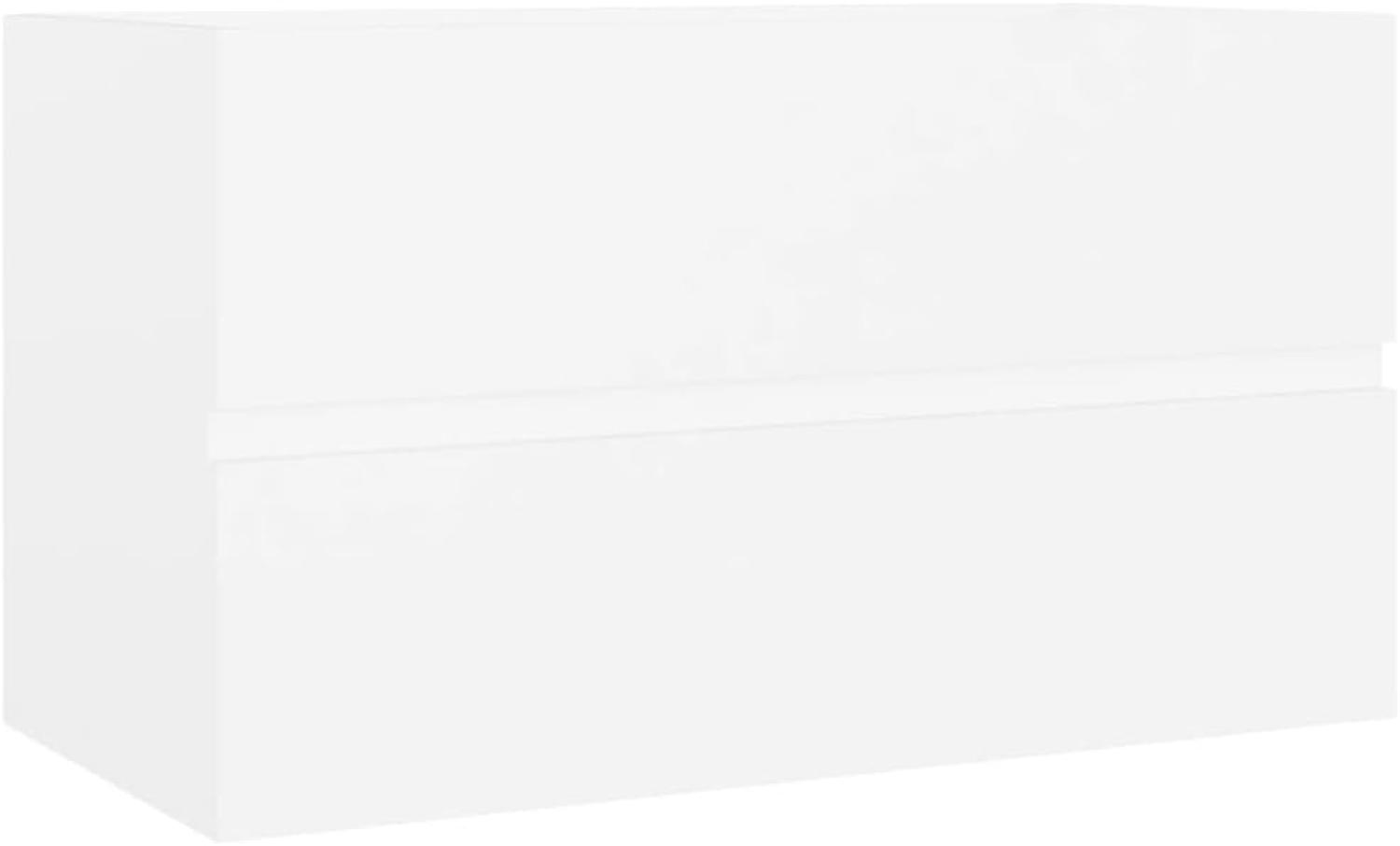 vidaXL Waschbeckenunterschrank Weiß 80x38,5x45 cm Spanplatte Bild 1