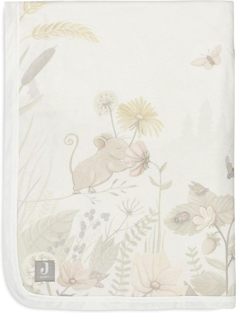 Jollein 513-522-67055 Kinderdecke mit Teddyfell Dreamy Mouse weiß (100x150 cm) Bild 1