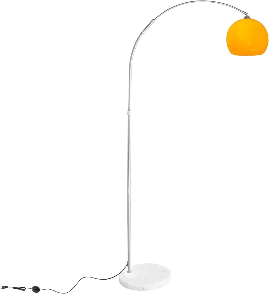 CCLIFE LED E27 Bogenlampe höhenverstellbar Marmorfuß weiß orange Stehlampe Stehleuchte Standleuchte Bogenleuchte Bogenstandleuchte, Farbe:Orange Bild 1