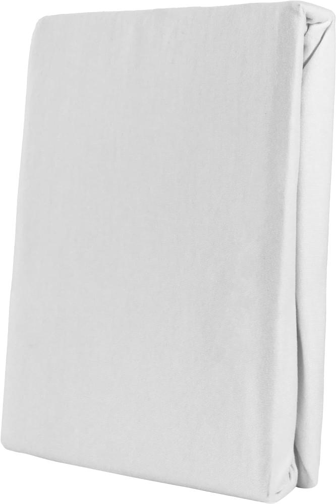 Leonado Vicent - Classic Spannbettlaken Bettlaken 100% Baumwolle Jersey Spannbetttuch in vielen Farben & Größen, Maße Spannbettlaken:200 x 200 cm - 200 x 220 cm, Farbe Spannbettlaken:Weiß Bild 1