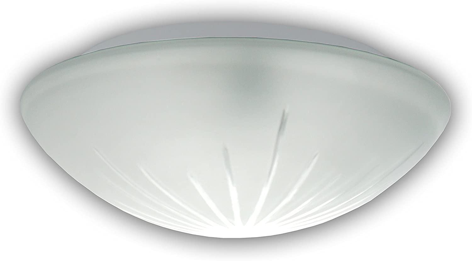 LED-Deckenleuchte / Deckenschale rund, Schliffglas satiniert, Ø 30cm Bild 1