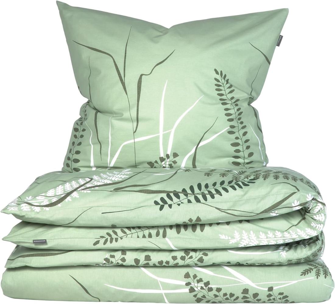 Schiesser Bettwäsche-Set Talisa in kuscheliger Feinbiber-Qualität aus reiner Baumwolle Grün Bild 1