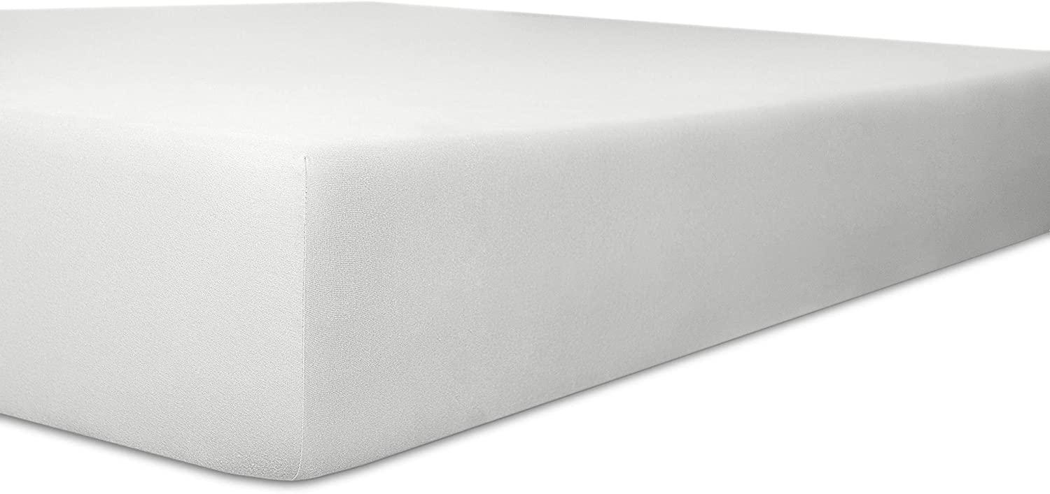 Kneer Superior-Stretch Spannbetttuch 2N1 mit 2 verschiedenen Liegeflächen Qualität 98 Farbe weiß 90x190-100x220 cm Bild 1