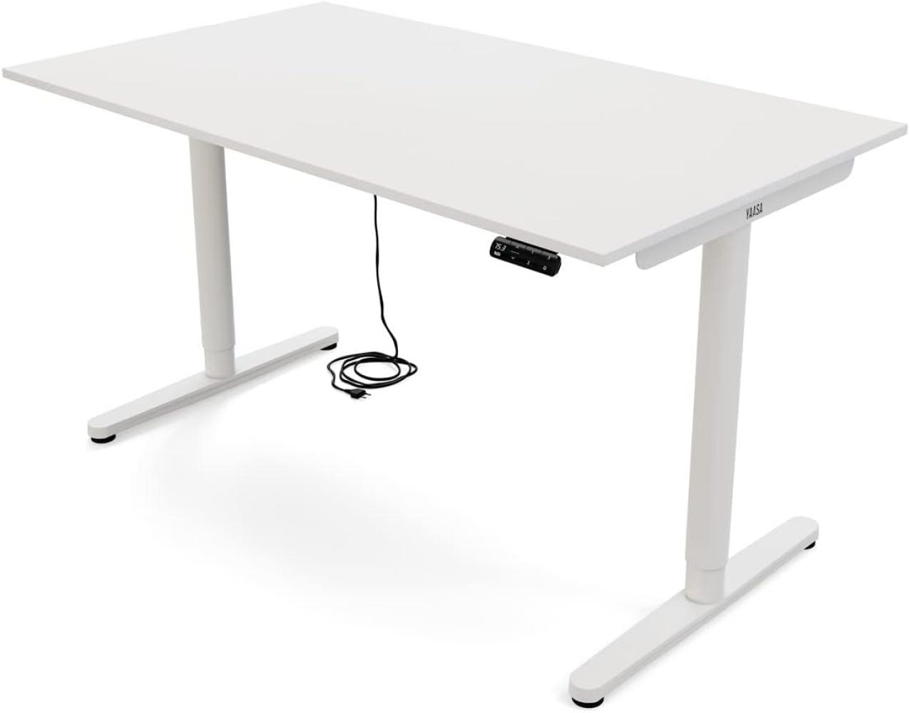 Yaasa Desk Essential Elektrisch Höhenverstellbarer Schreibtisch, 140 x 80 cm, Weiß Bild 1