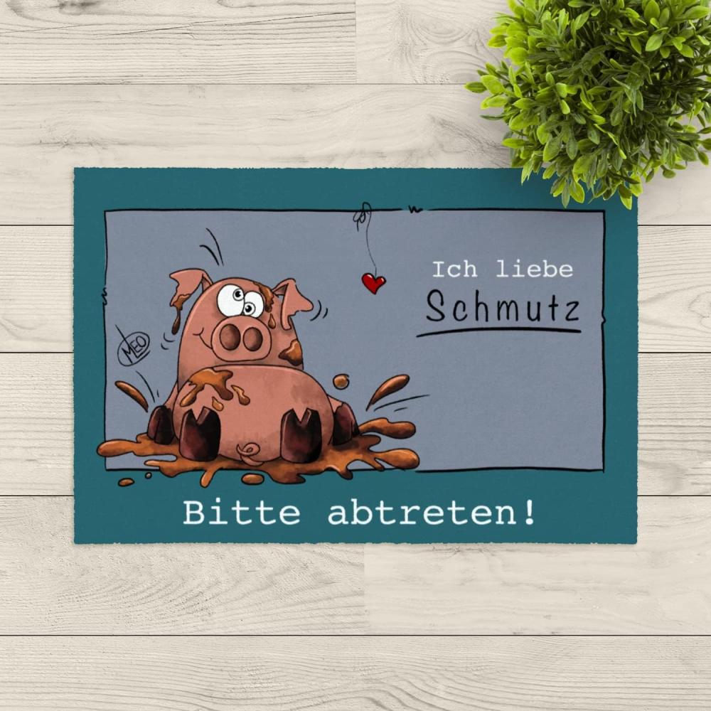 Lako 'Ich liebe Schmutz' Fußmatte, blau, 50 x 75 cm Bild 1