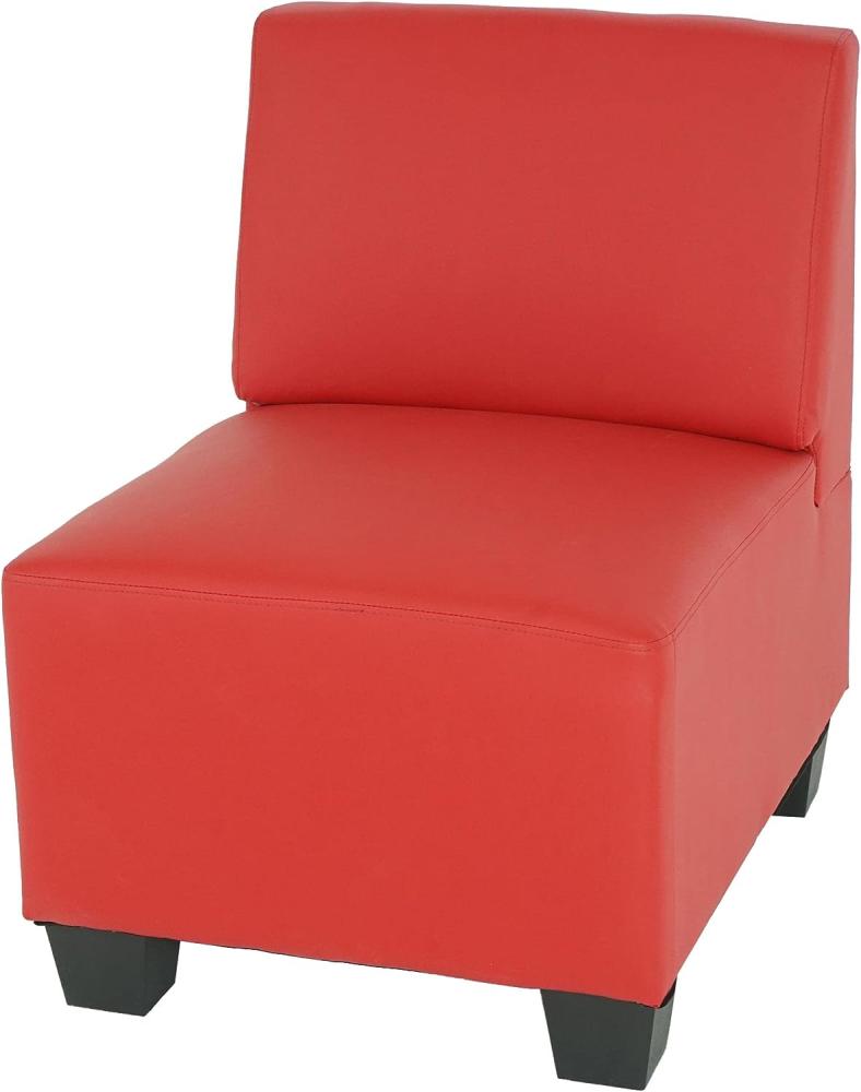 Modular Sessel ohne Armlehnen, Mittelteil Lyon, Kunstleder ~ rot Bild 1