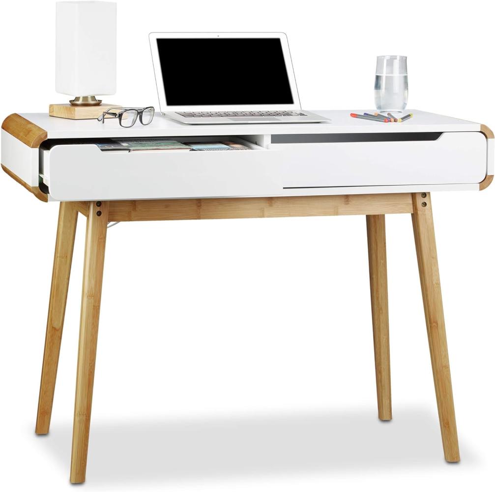 Schreibtisch mit Schubladen in Weiß 10020982 Bild 1