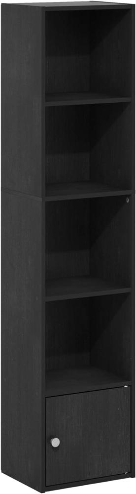 Furinno Luder Bücherregal mit 5 Etagen, mit 1 Türen, Schwarzholz Bild 1