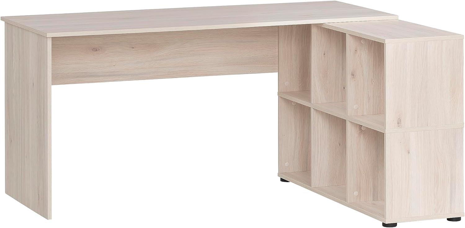Schildmeyer Reno 400 Schreibtisch, Holzwerkstoff, sandeiche Dekor, 150 x 121,6 x 73,6 cm Bild 1