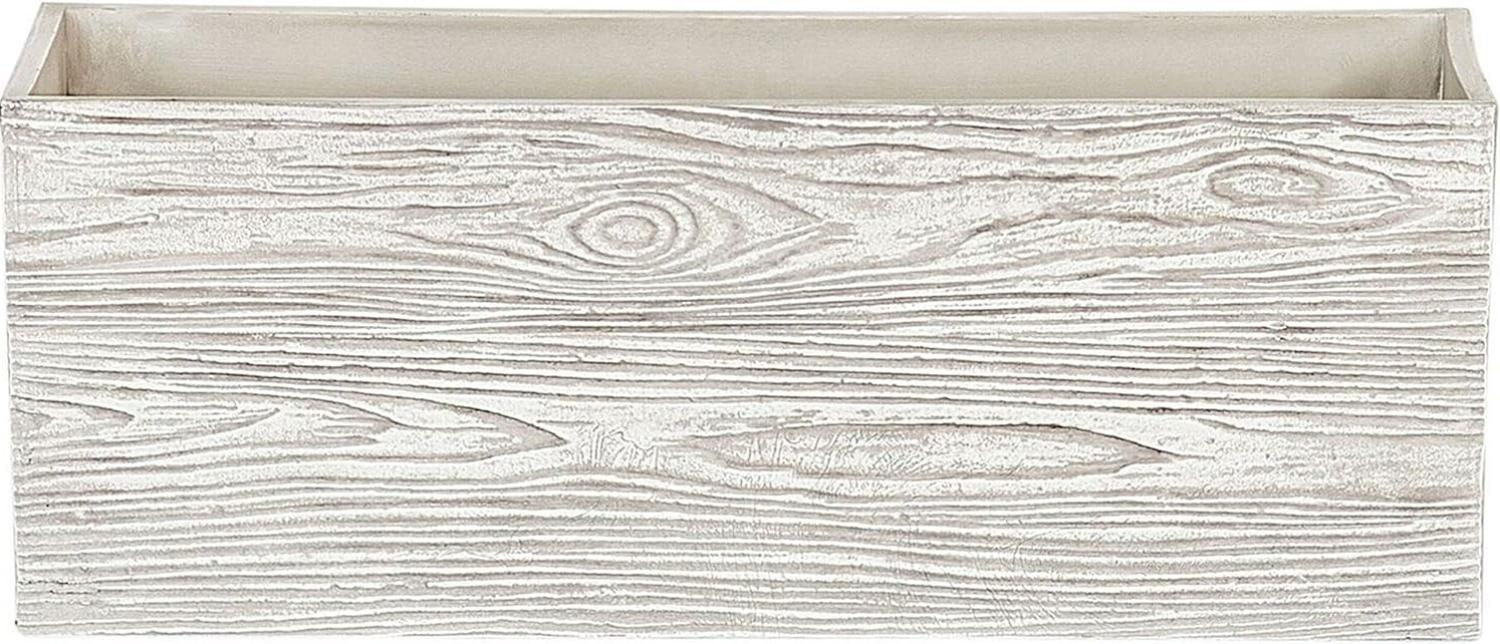 Blumentopf weiß Holzoptik rechteckig 42 x 13 x 15 cm PAOS Bild 1