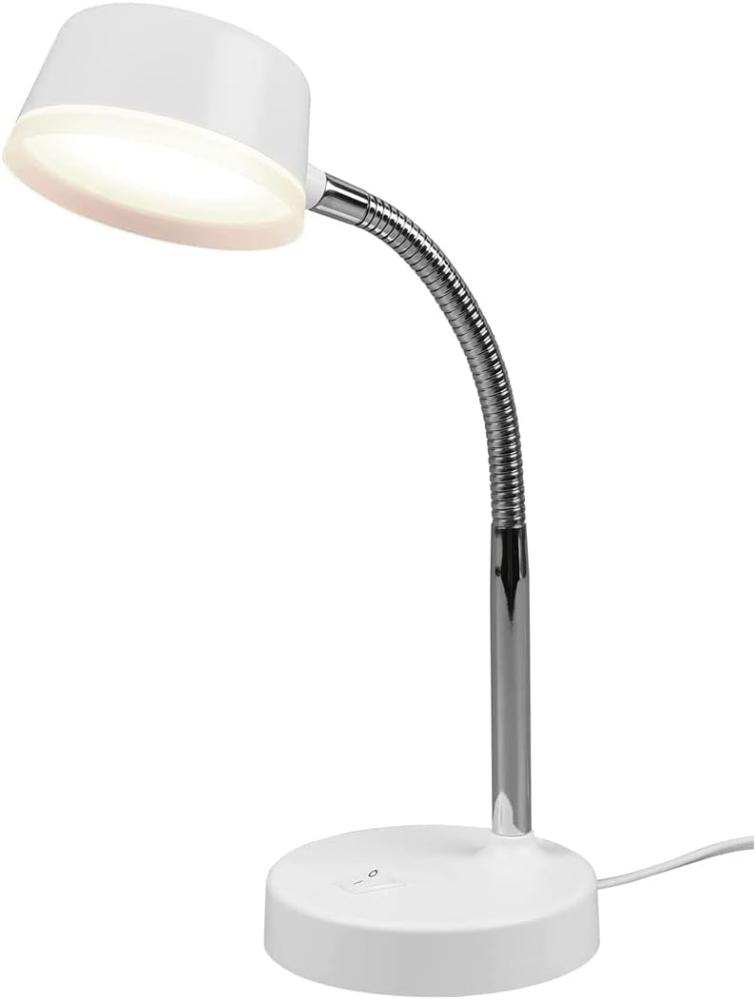 LED Schreibtischleuchte KIKO flexibel, Kunststoff Weiß, 34cm hoch Bild 1