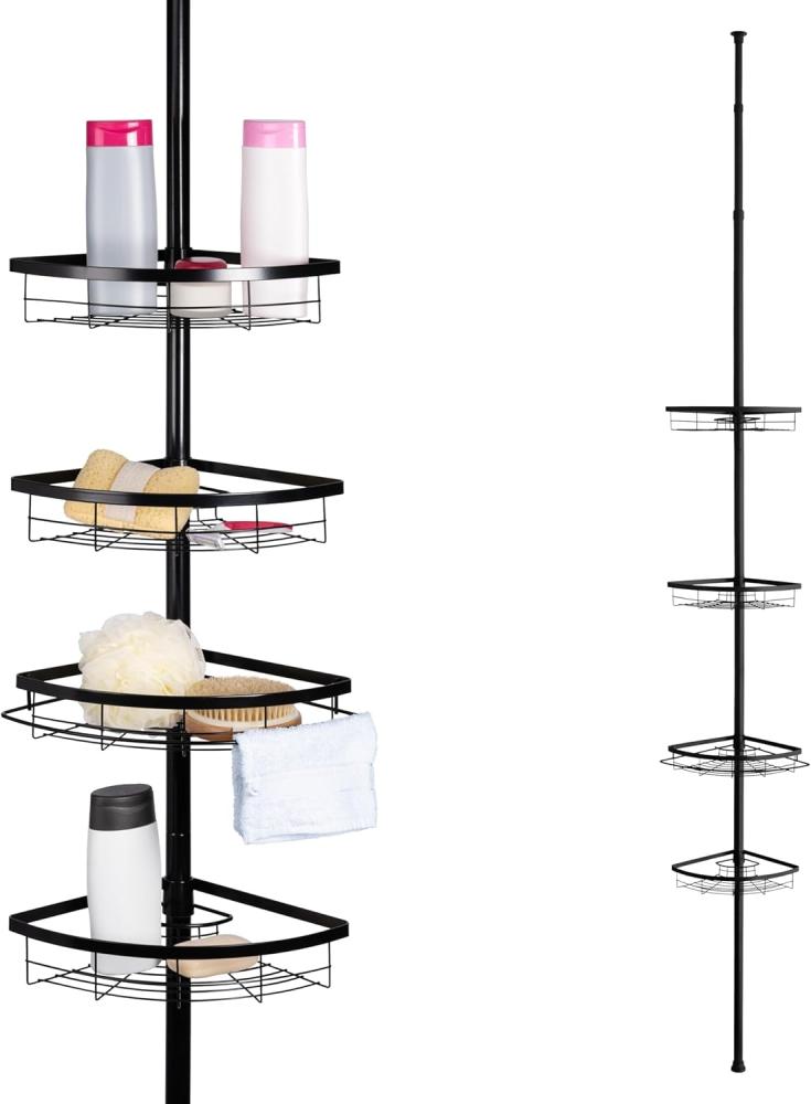 bremermann Eckregal Teleskop-Eckregal, 4 Körbe, Stange bis max. ca. 290 cm, schwarz Bild 1