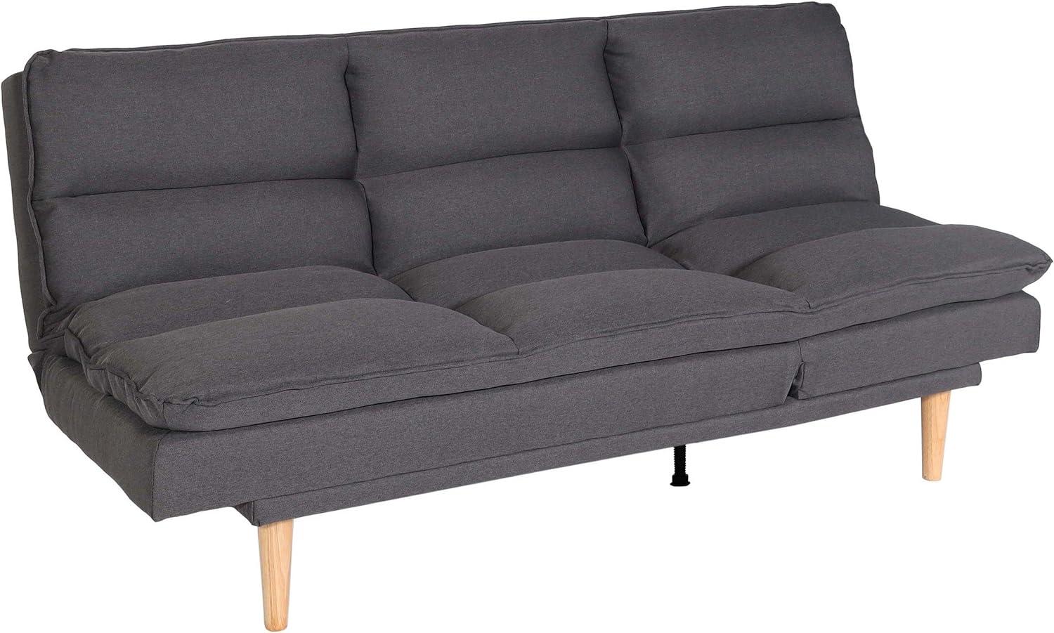 Schlafsofa HWC-M79, Gästebett Schlafcouch Couch Sofa, Schlaffunktion Liegefläche 180x110cm ~ Stoff/Textil dunkelgrau Bild 1