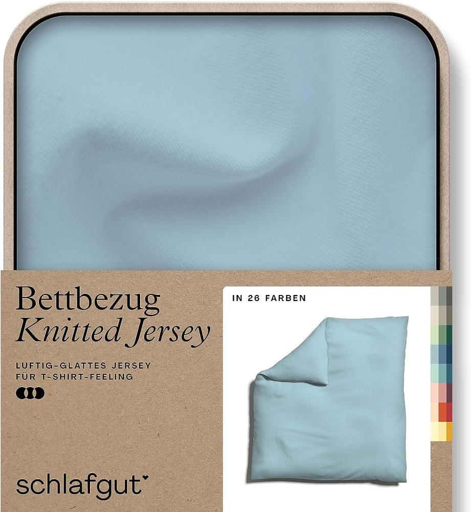 Schlafgut Knitted Jersey Bettwäsche | Bettbezug einzeln 200x200 cm | blue-light Bild 1