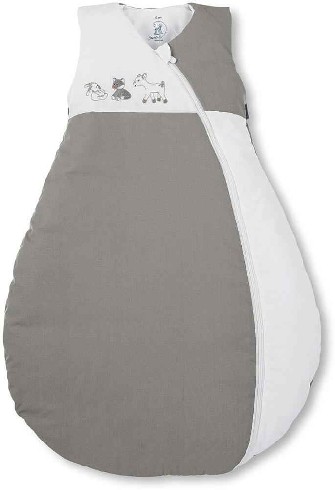 Sterntaler Schlafsack für Kleinkinder, Ganzjährig, Wärmeregulierung, Reißverschluss, Größe: 90, Waldis, Weiß/Grau Bild 1
