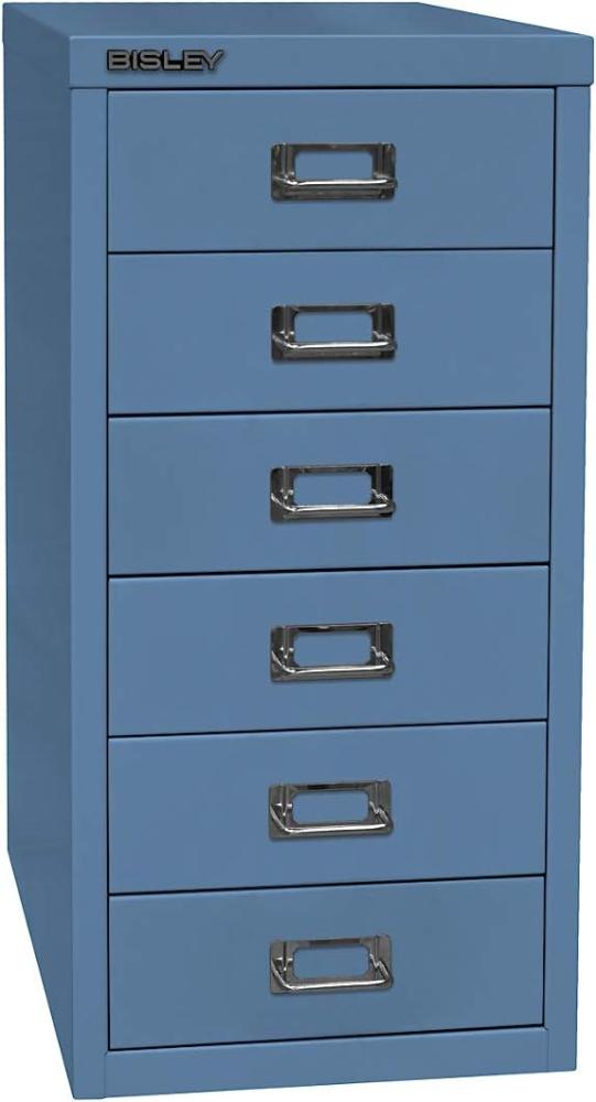 BISLEY MultiDrawer, 29er Serie, DIN A4, 6 Schubladen, Metall, 605 Blau, 38 x 27. 9 x 59 cm Bild 1