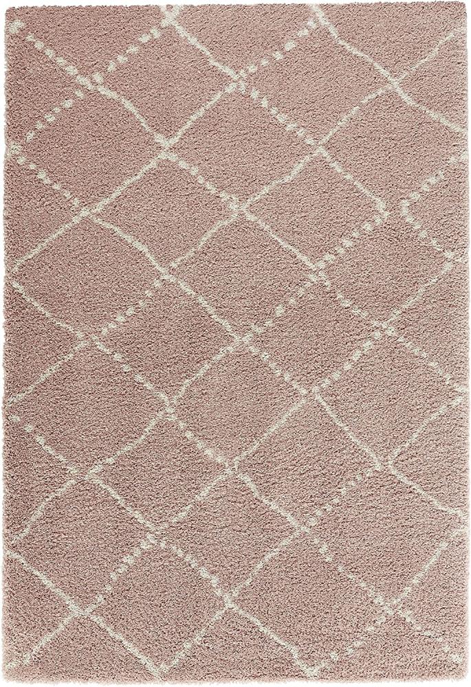 Hochflor Teppich Hash rosa creme - 80x150x3,5cm Bild 1