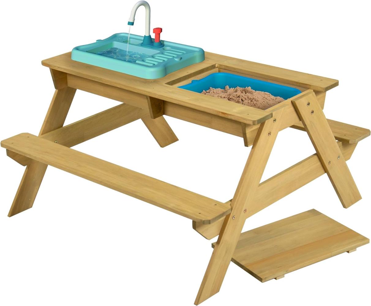 TP Toys Holz Spieltisch & Matschtisch Murmeltier | inkl. Waschbecken und Sandkasten | Natur | 89x94x51 cm Bild 1
