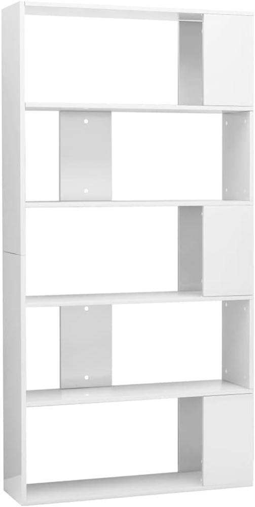 vidaXL Bücherregal/Raumteiler Hochglanz-Weiß 80x24x159 cm Bild 1