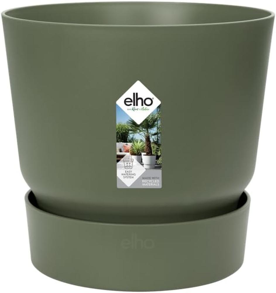 elho Greenville Rund 16 - Blumentopf für Innen und Außen - Selbstbewässerungstopf - 100% Recyceltem Plastik - Ø 16. 0 x H 15. 3 cm - Grün/Laubgrün Bild 1