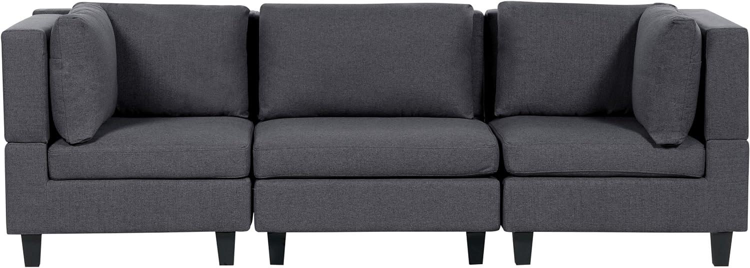 3-Sitzer Sofa Leinenoptik dunkelgrau UNSTAD Bild 1