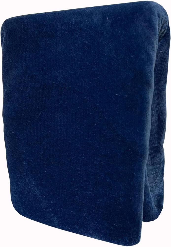 Leonado Vicenti Spannbettlaken Winter extra warm Plüsch dunkel Blau 180x200 / 200x200 kuschelige Premium Cashmere Touch Teddy Bettlaken Fleece Plüsch Betttuch Bild 1