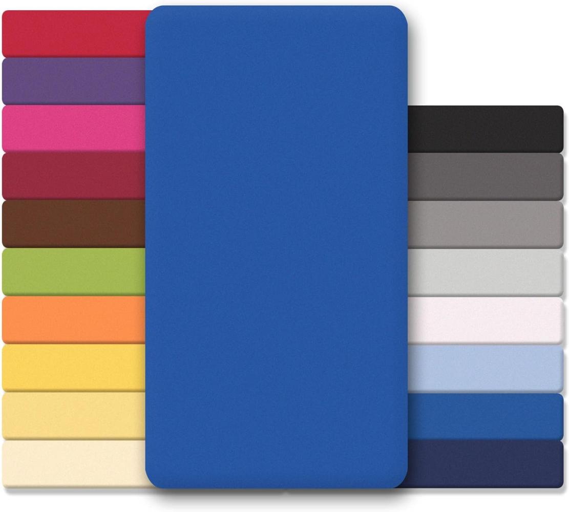 CelinaTex Jersey Spannbettlaken Lucina 140x200-160x200cm royal blau 100% Baumwolle gekämmt bis 26cm Matratzenhöhe Oeko-TEX Bild 1